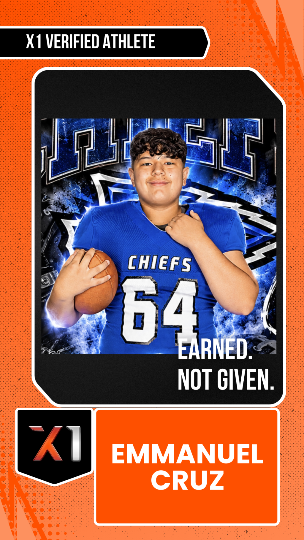 EXACT X1 player card for Emmanuel Cruz