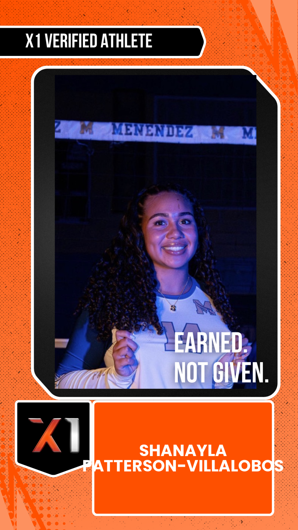 EXACT X1 player card for Shanayla Patterson-Villalobos