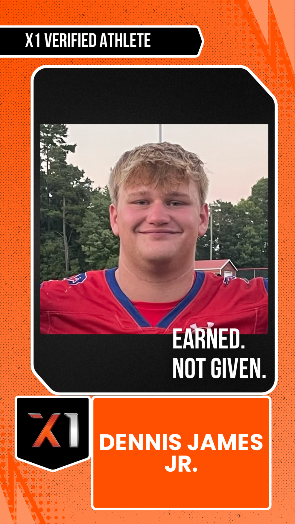 EXACT X1 player card for Dennis James Jr.