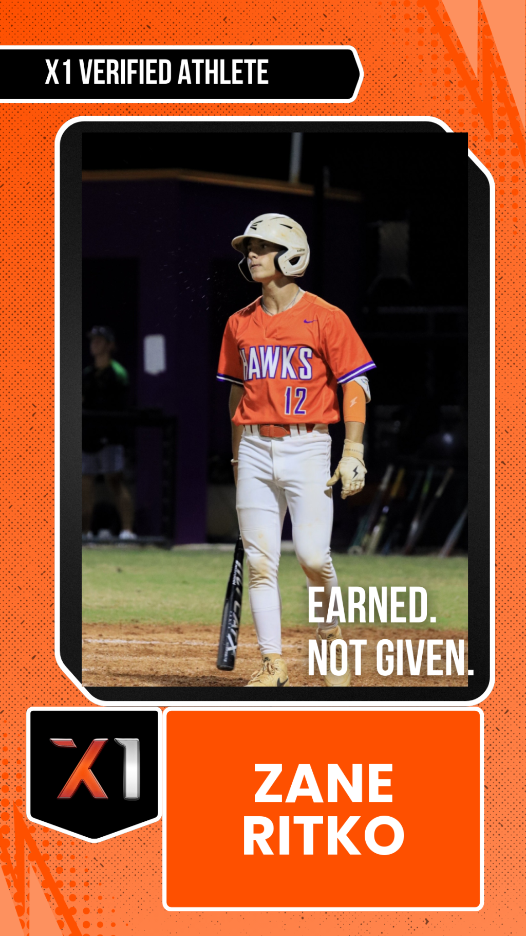 EXACT X1 player card for Zane Ritko