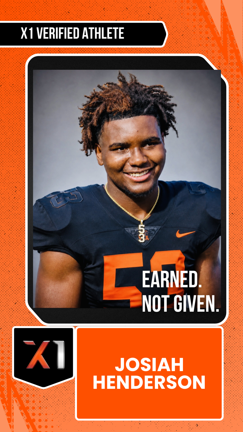 EXACT X1 player card for Josiah Henderson