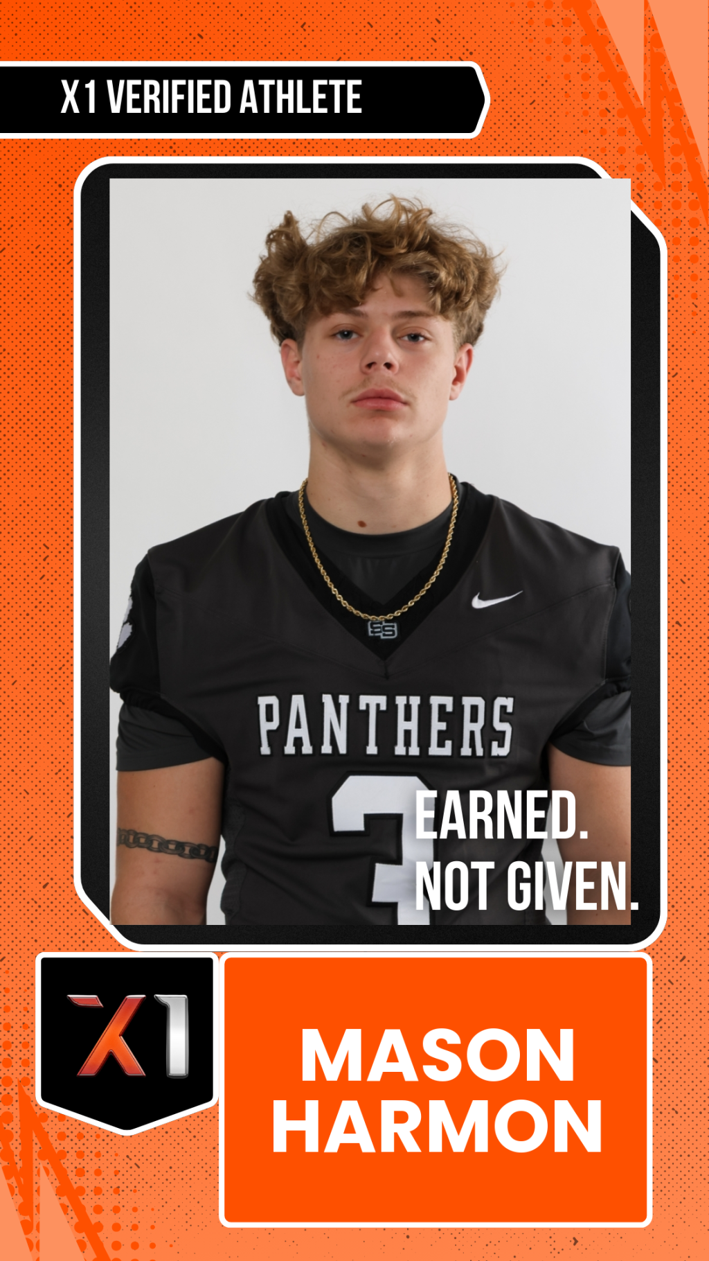 EXACT X1 player card for Mason Harmon