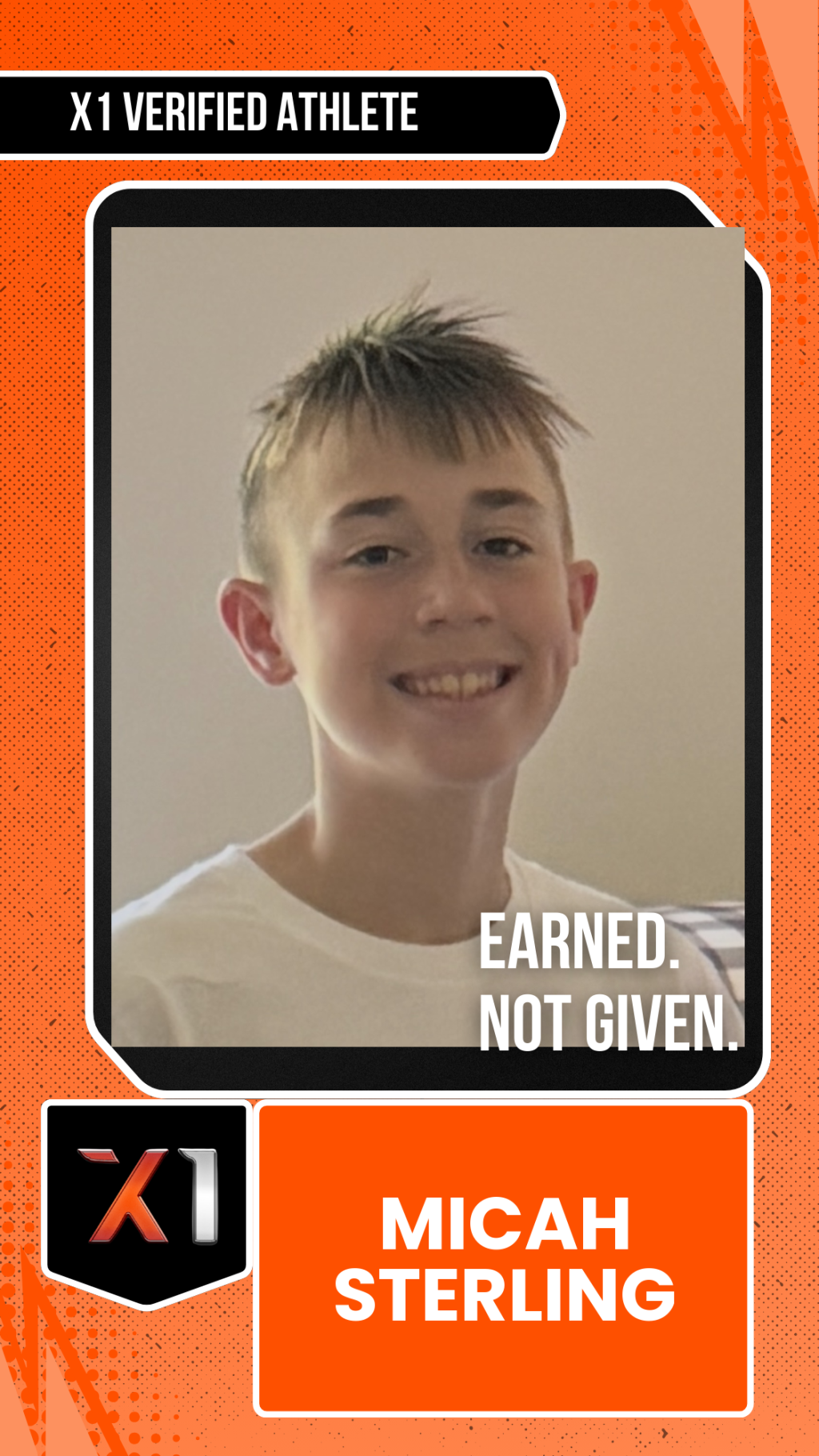 EXACT X1 player card for Micah Sterling