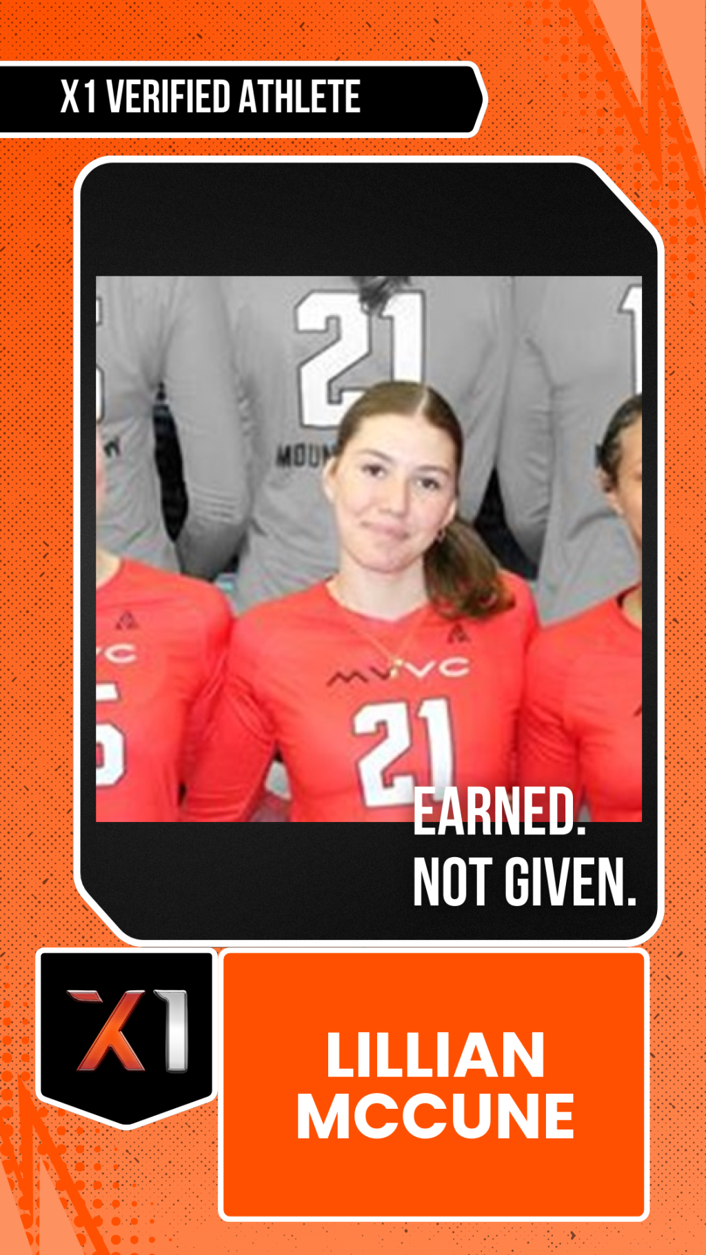 EXACT X1 player card for Lillian McCune