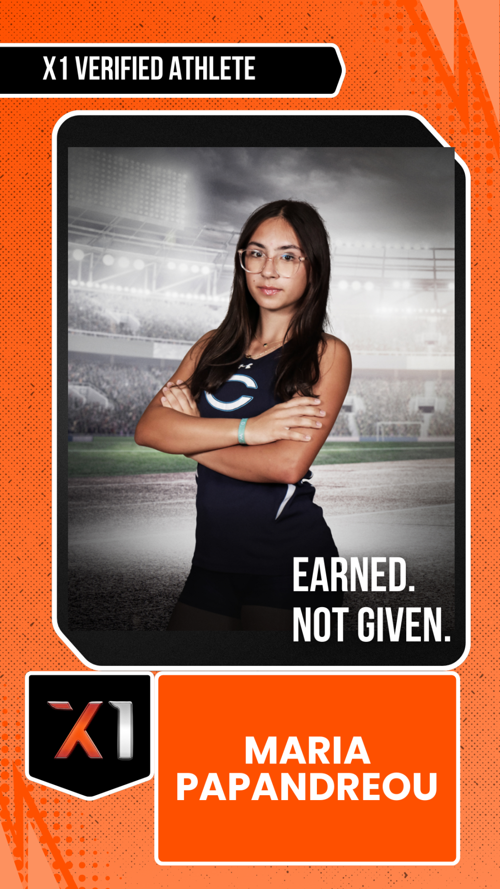EXACT X1 player card for Maria Papandreou
