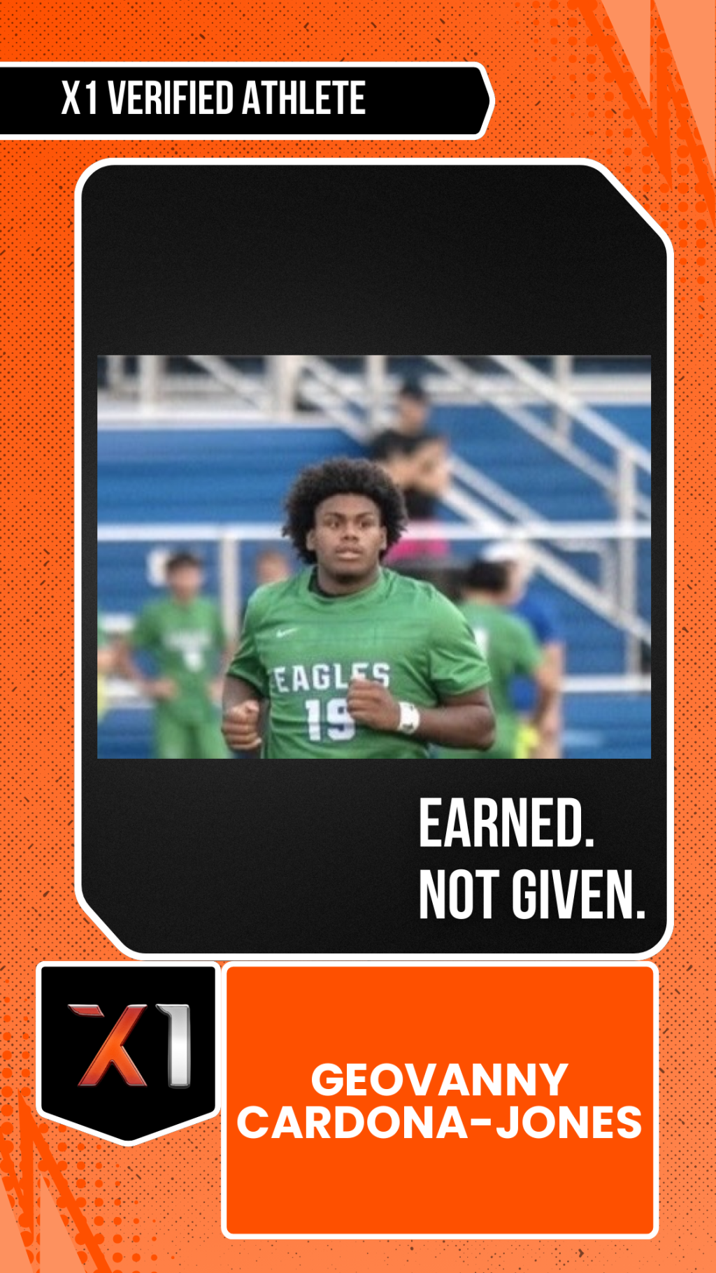 EXACT X1 player card for geovanny cardona-jones