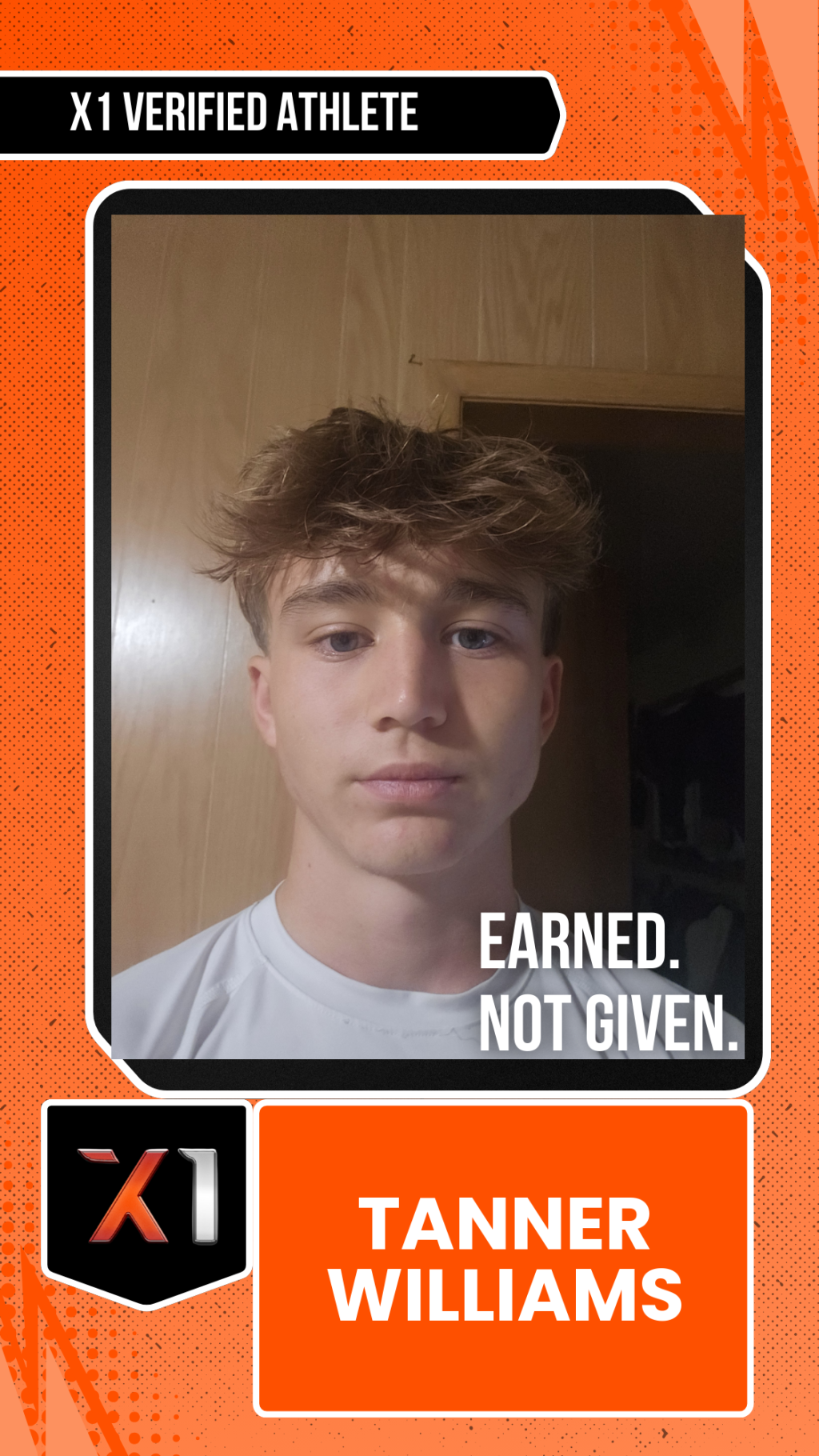 EXACT X1 player card for Tanner Williams