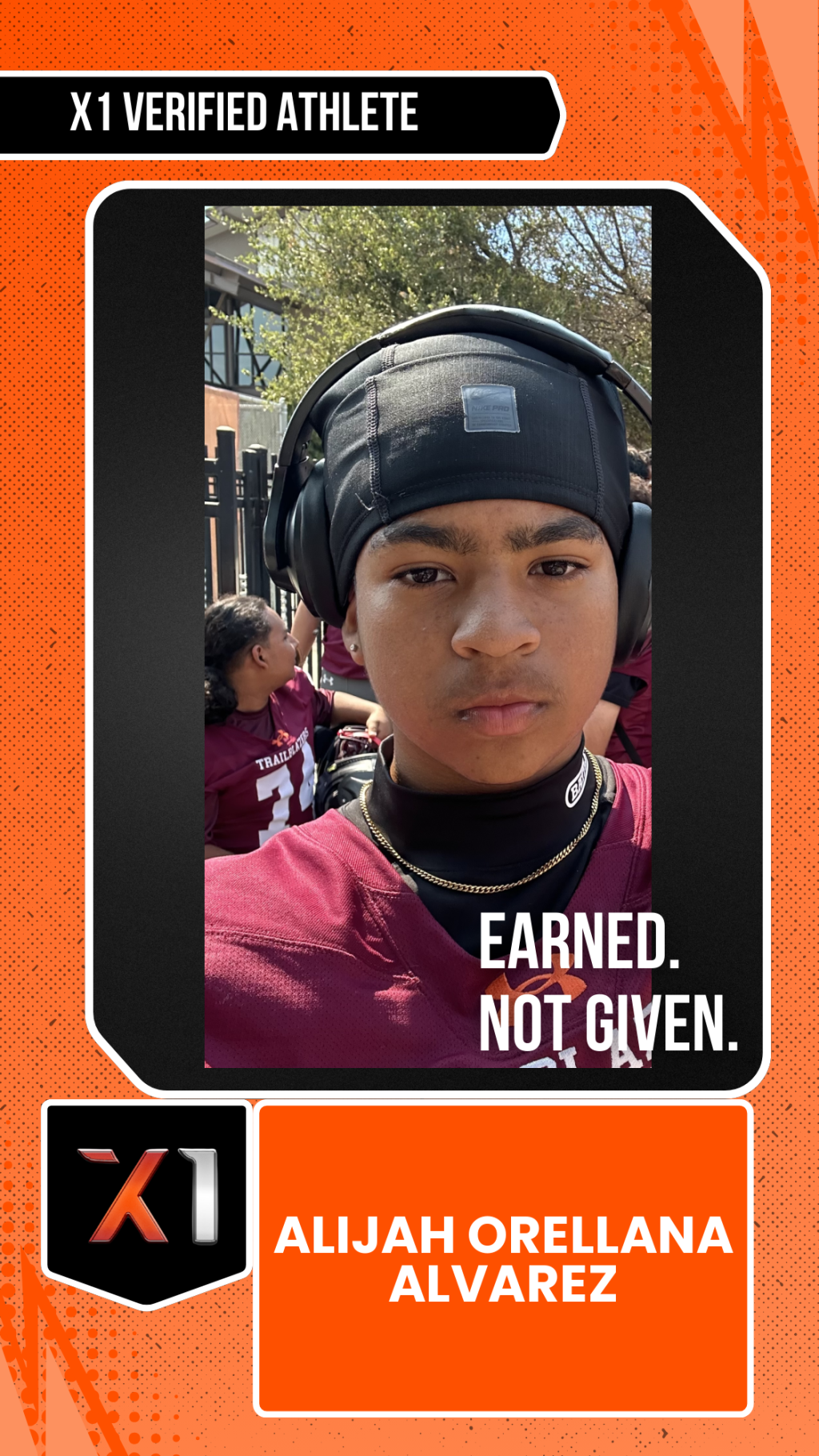 EXACT X1 player card for Alijah Orellana Alvarez