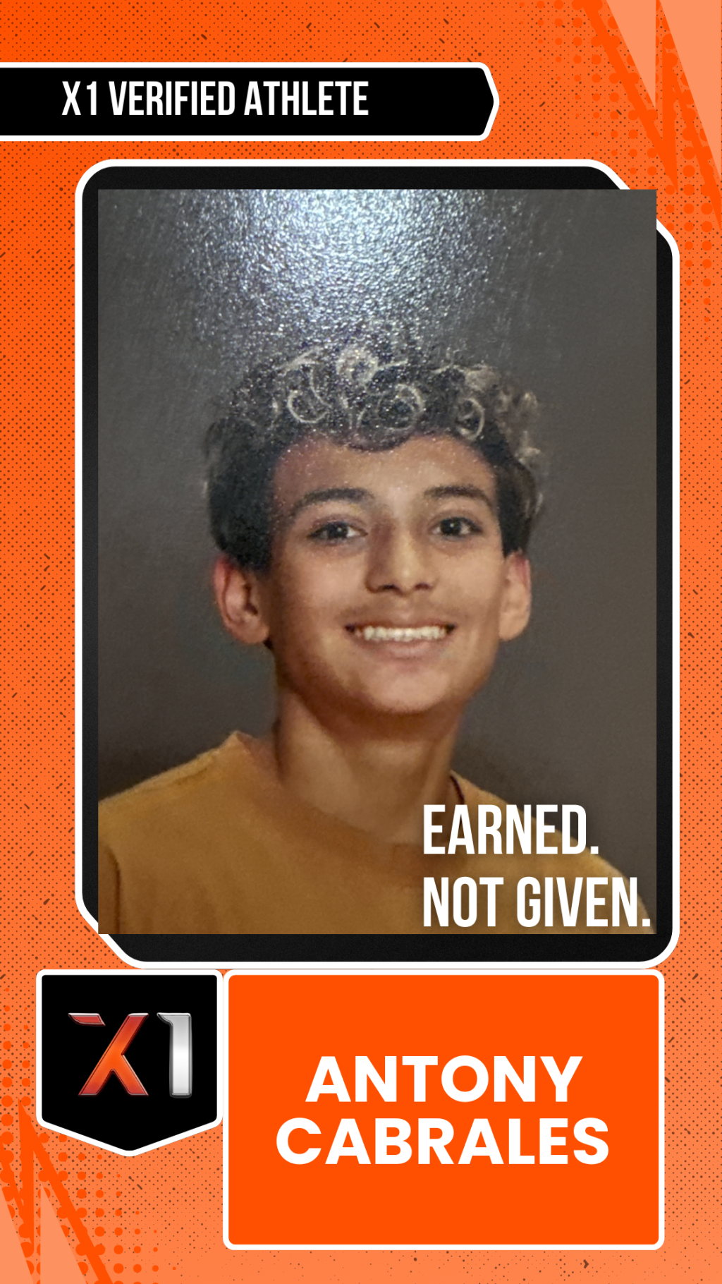 EXACT X1 player card for Antony Cabrales
