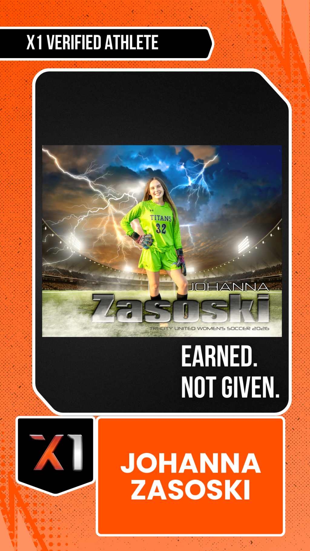 EXACT X1 player card for Johanna Zasoski