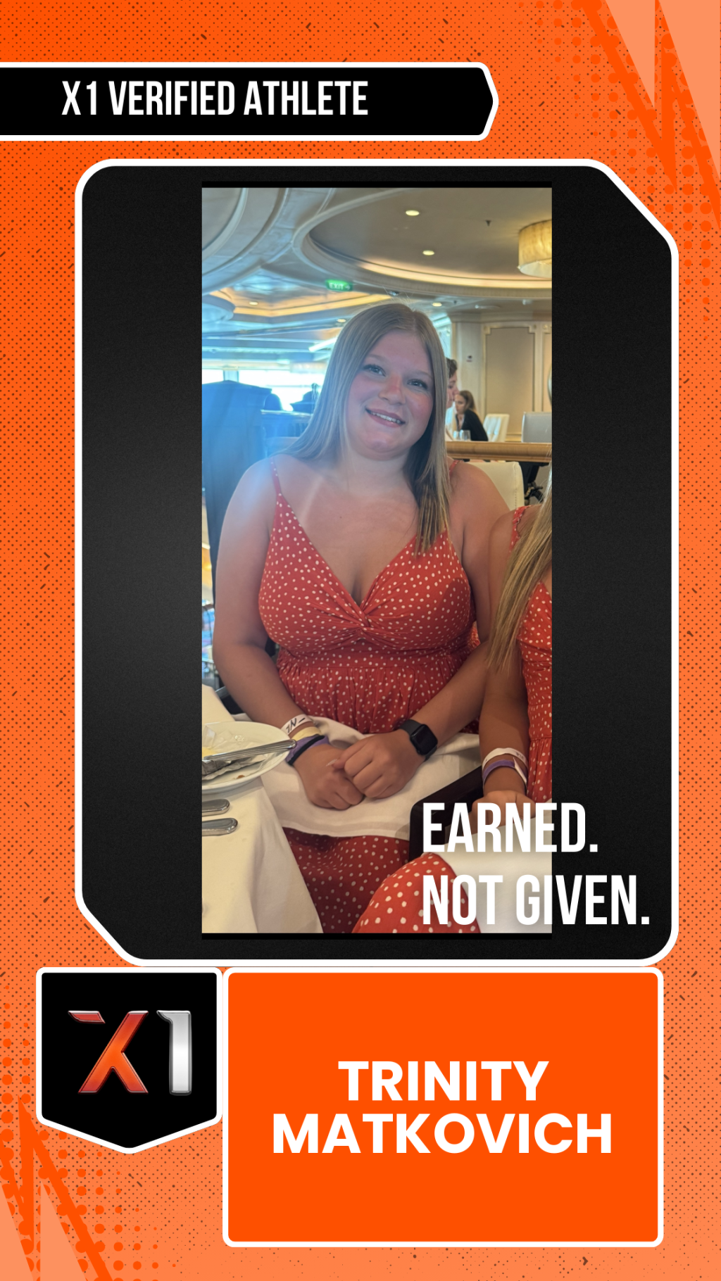 EXACT X1 player card for Trinity Matkovich
