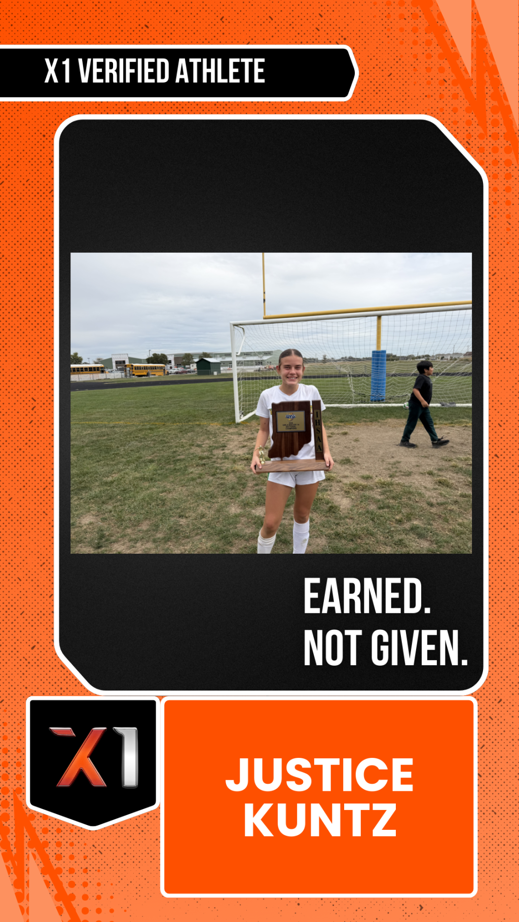 EXACT X1 player card for Justice Kuntz