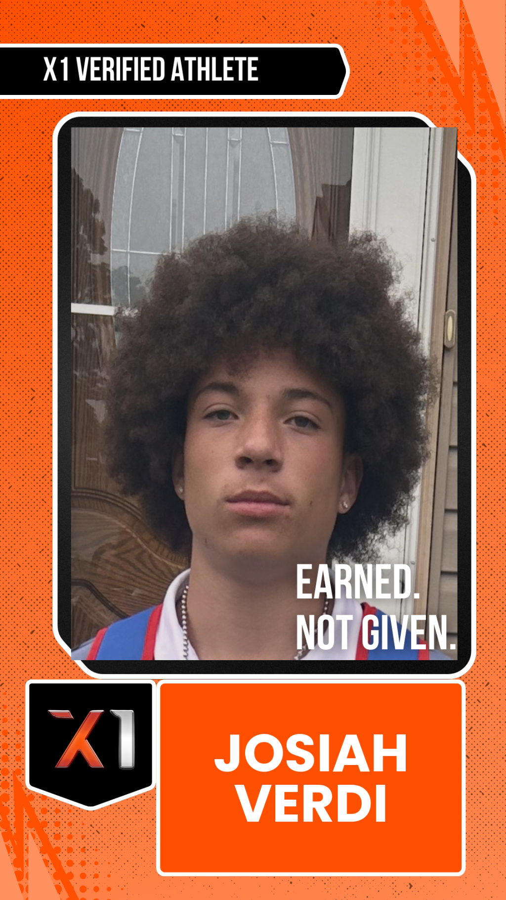 EXACT X1 player card for Josiah Verdi