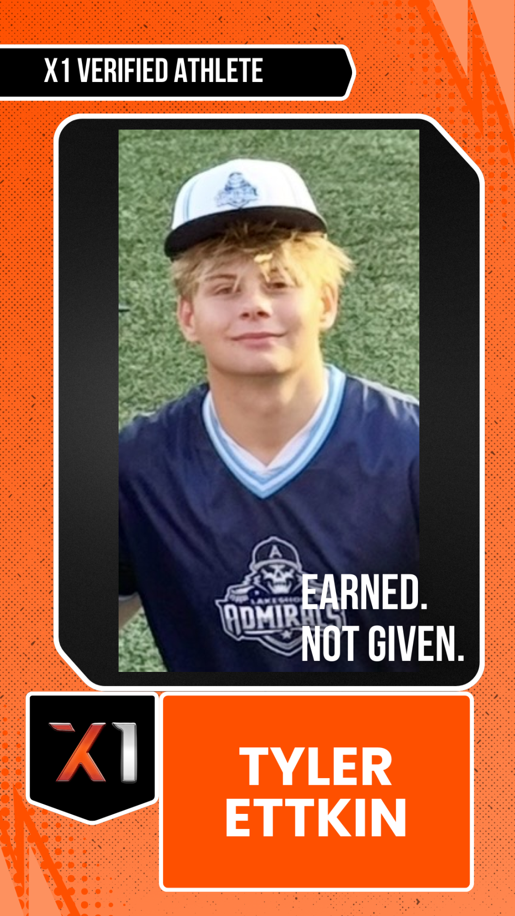 EXACT X1 player card for Tyler Ettkin