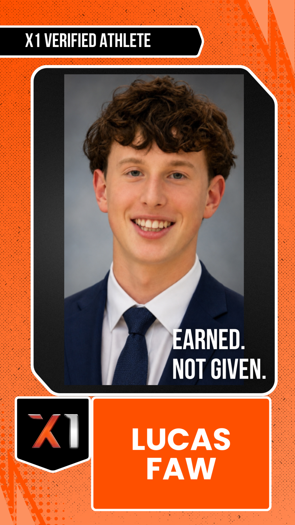 EXACT X1 player card for Lucas Faw