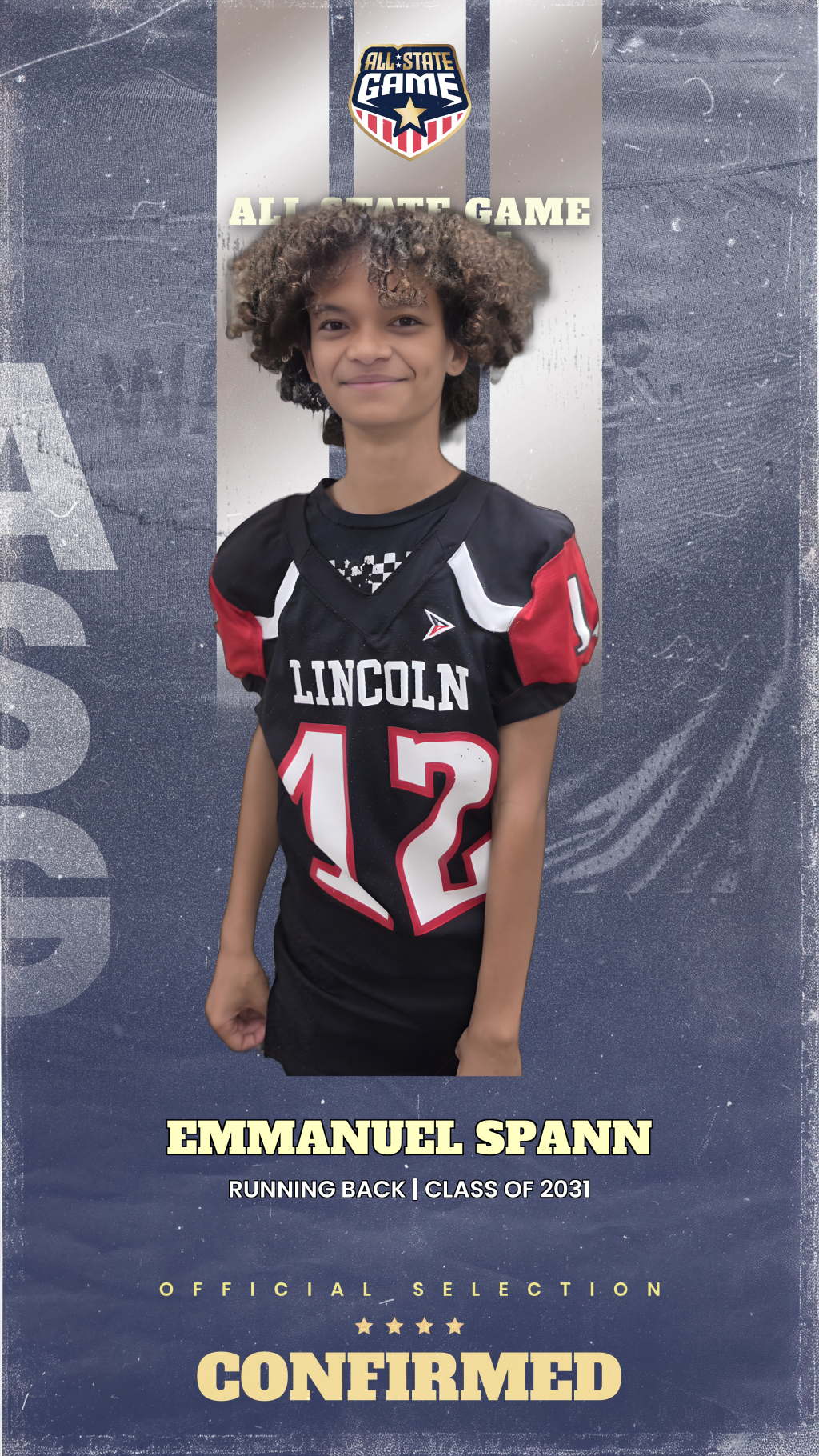 All State Game player card for Emmanuel Spann