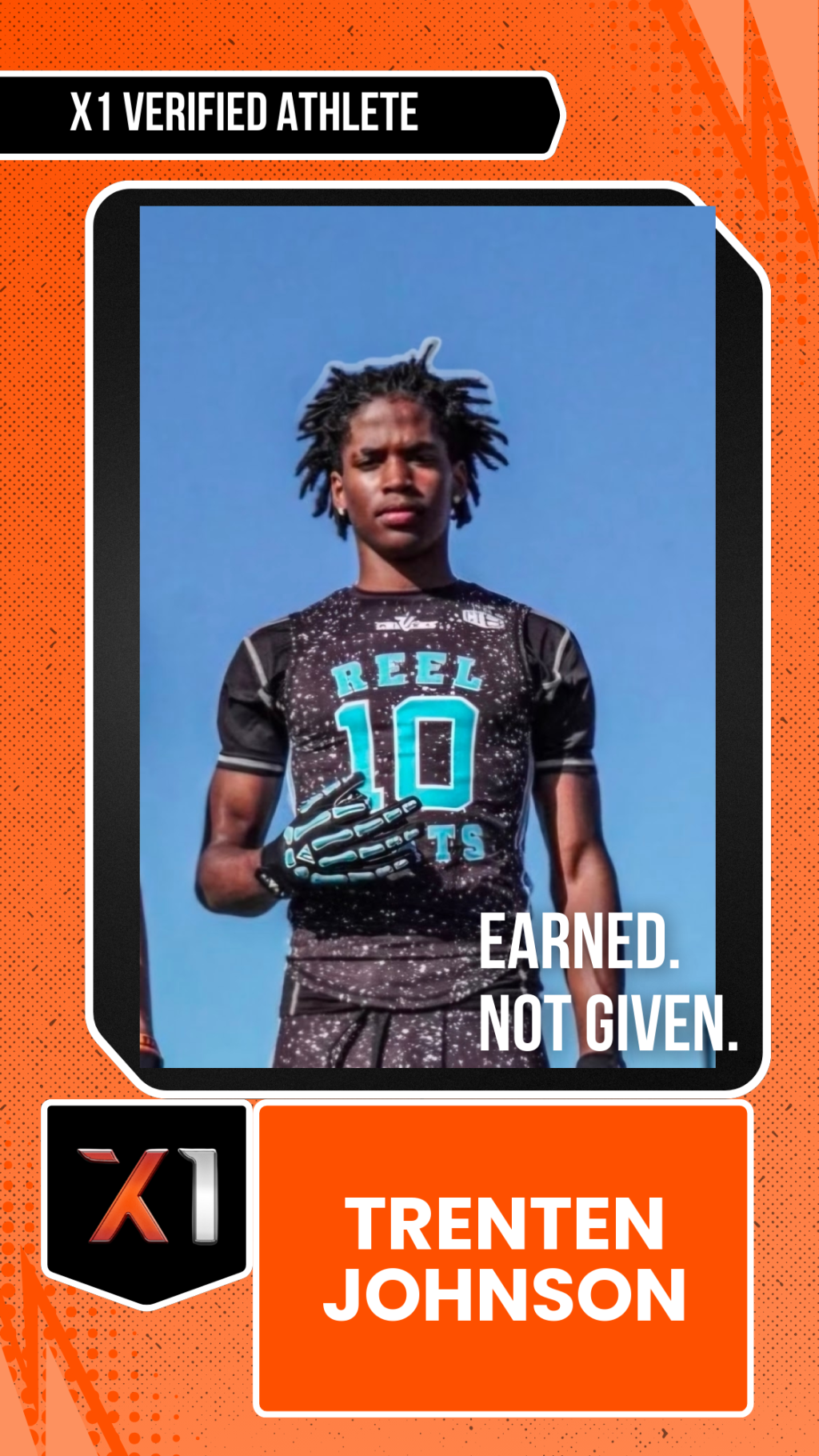 EXACT X1 player card for Trenten Johnson