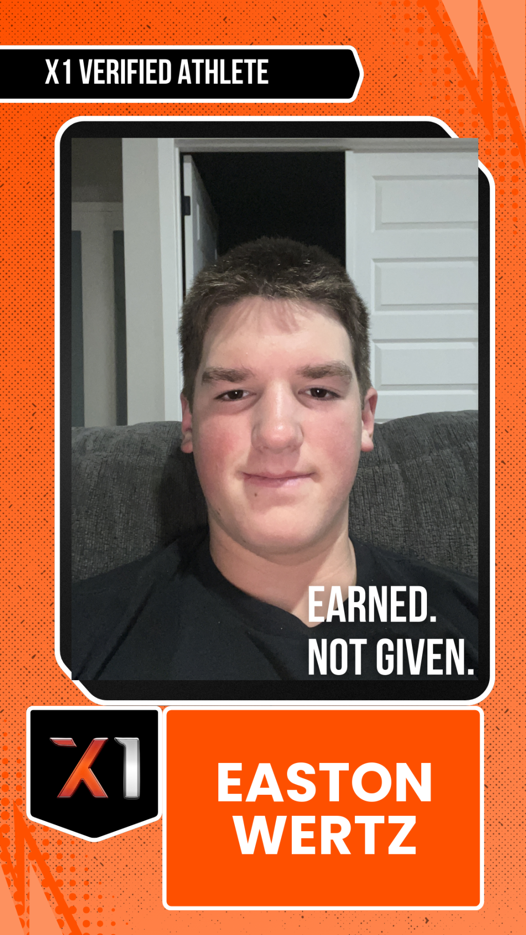 EXACT X1 player card for Easton Wertz