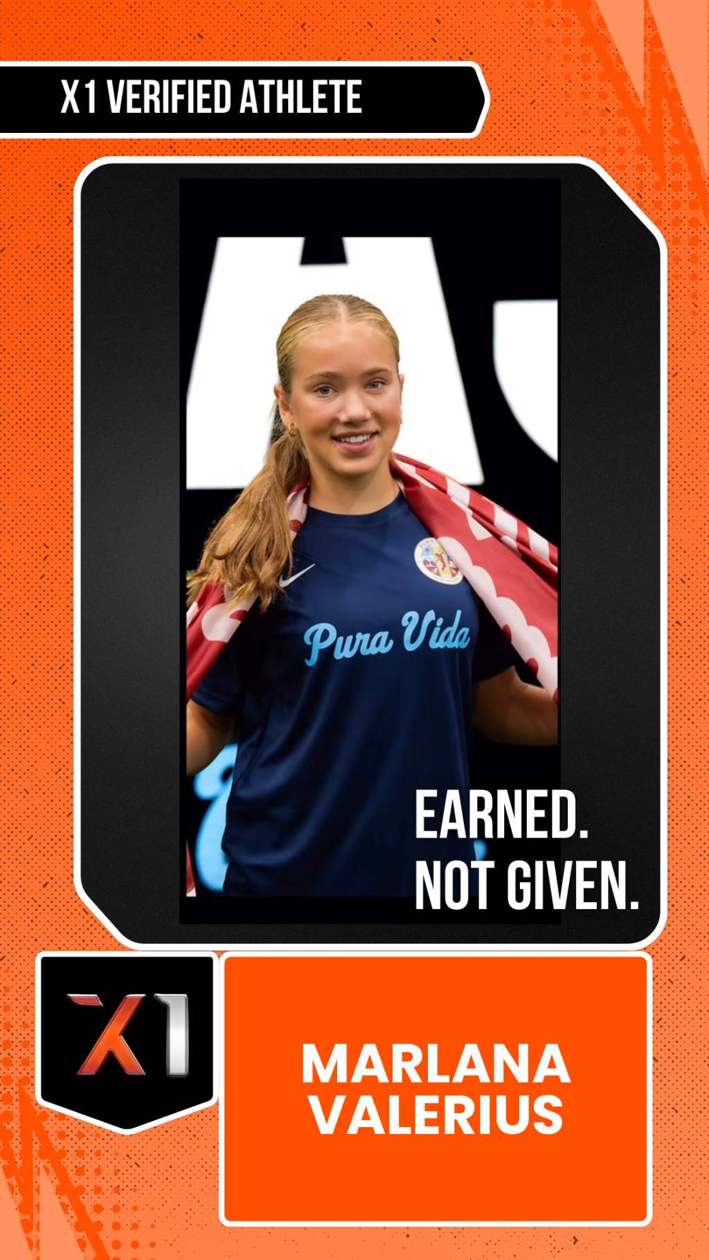EXACT X1 player card for Laney Valerius