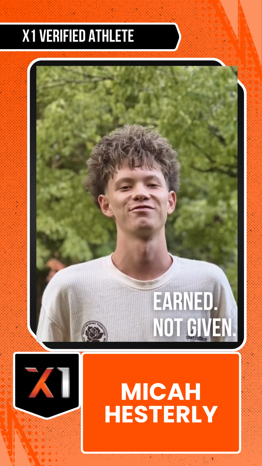 EXACT X1 player card for Micah Hesterly
