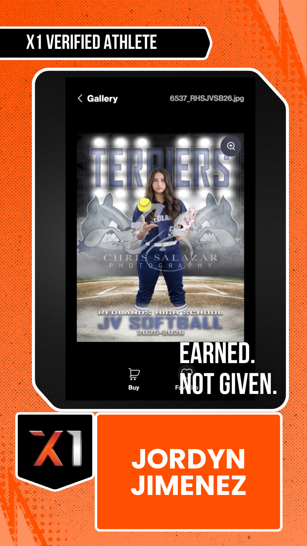 EXACT X1 player card for Jordyn Jimenez