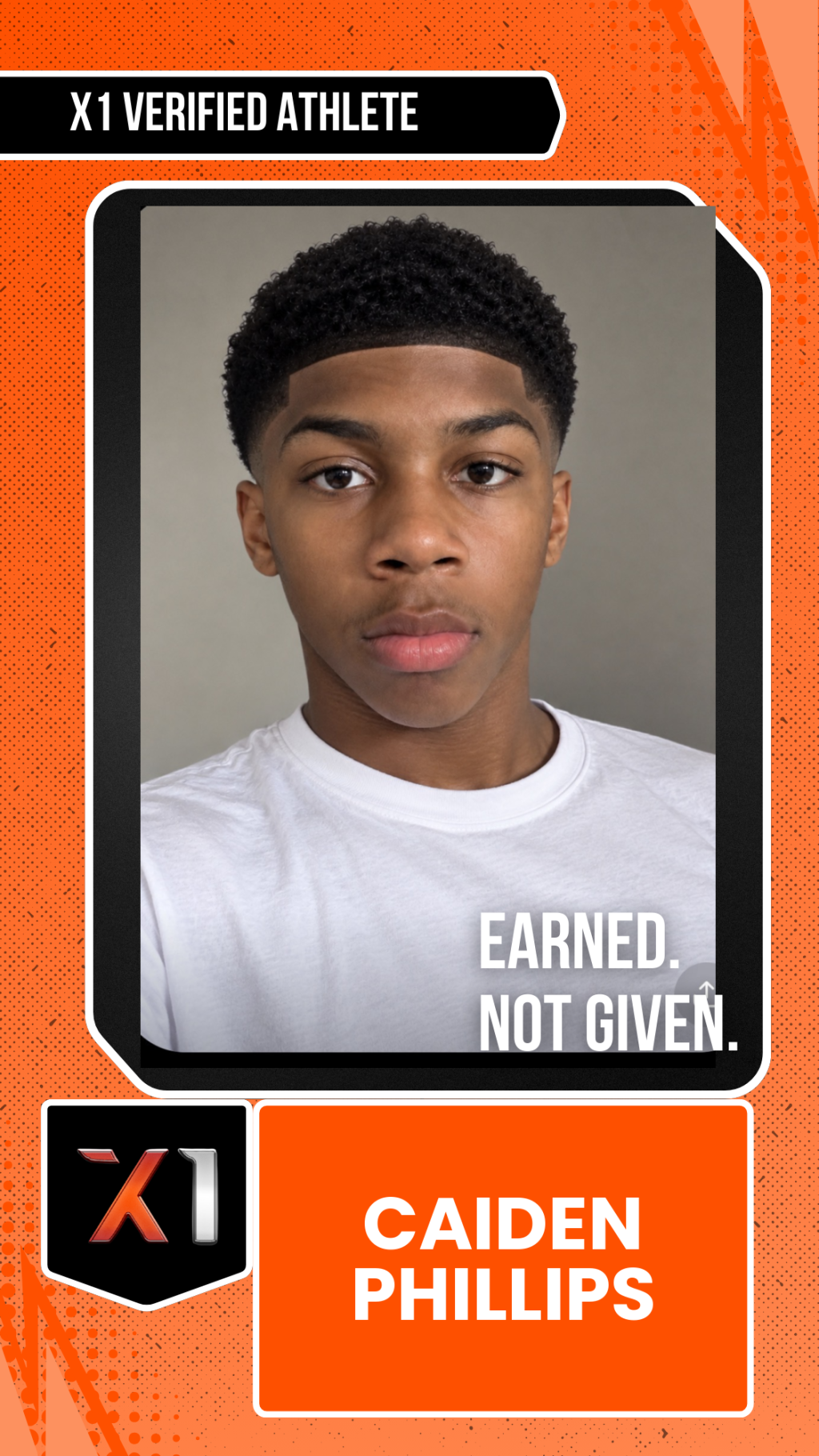 EXACT X1 player card for Caiden Phillips