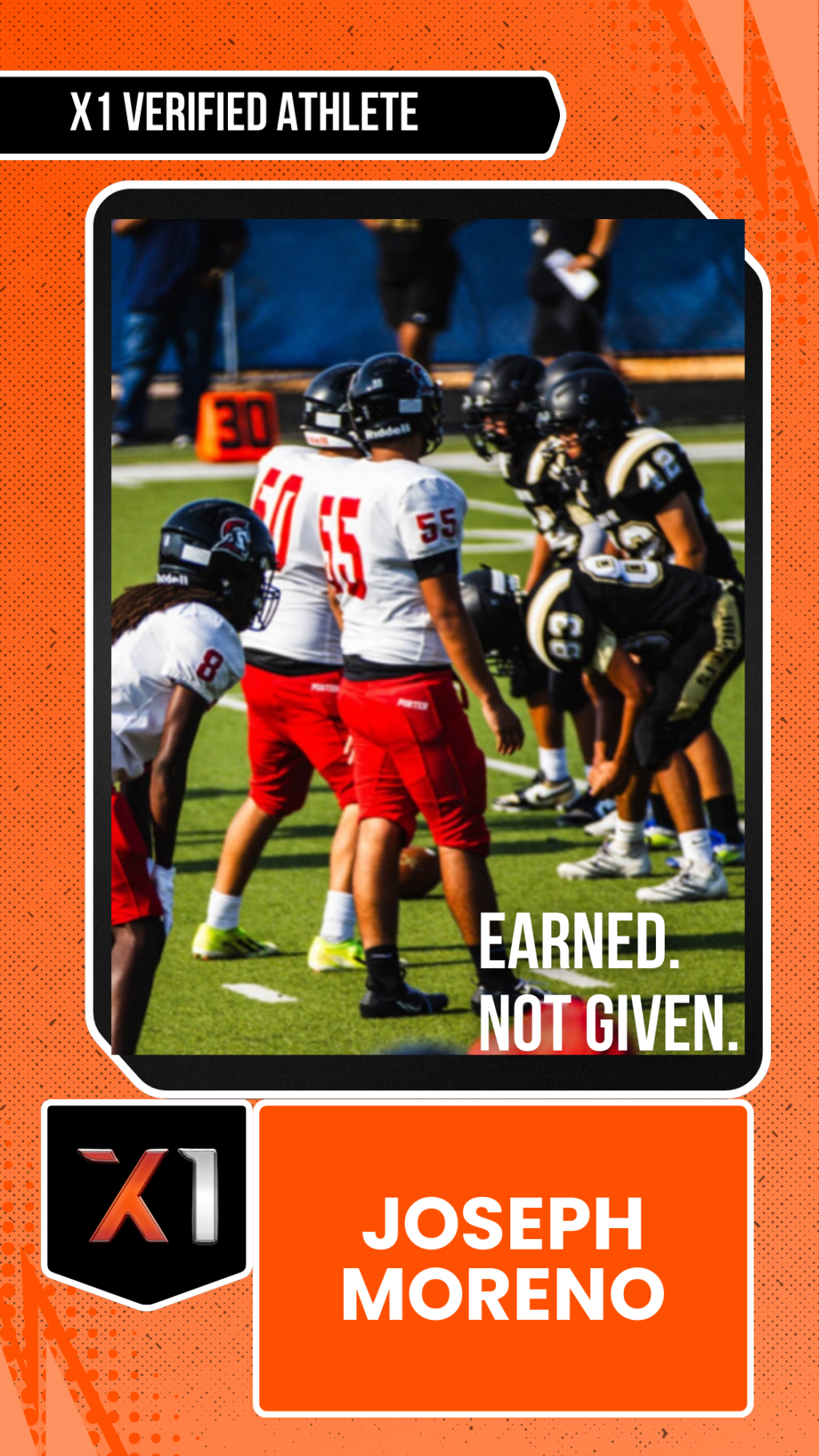 EXACT X1 player card for Joseph Moreno