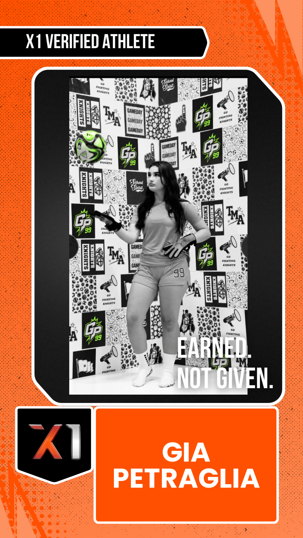EXACT X1 player card for Gia Petraglia