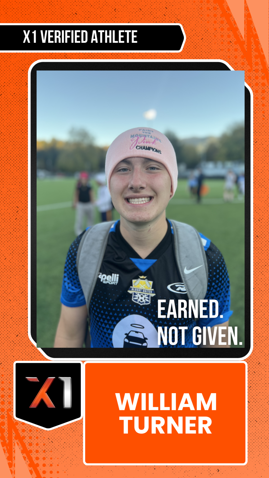 EXACT X1 player card for William Turner