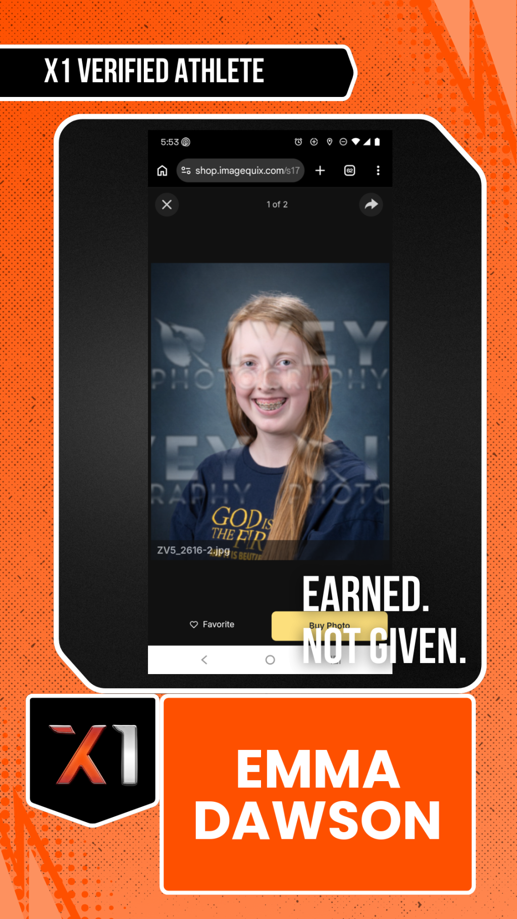 EXACT X1 player card for Emma Dawson