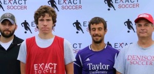 Kaden Marshall with coach Rob Russo from Denison University, Brett Axelrod from LIU Brooklyn, and Cory Weaver from The University of Texas at Tyler