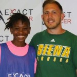 Lajae Langford pictured with coach Brandon Denoyer from Siena College 