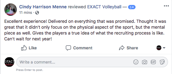 Volleyball Camp Reviews: Mom thinks EXACT delivered on everything that was promised
