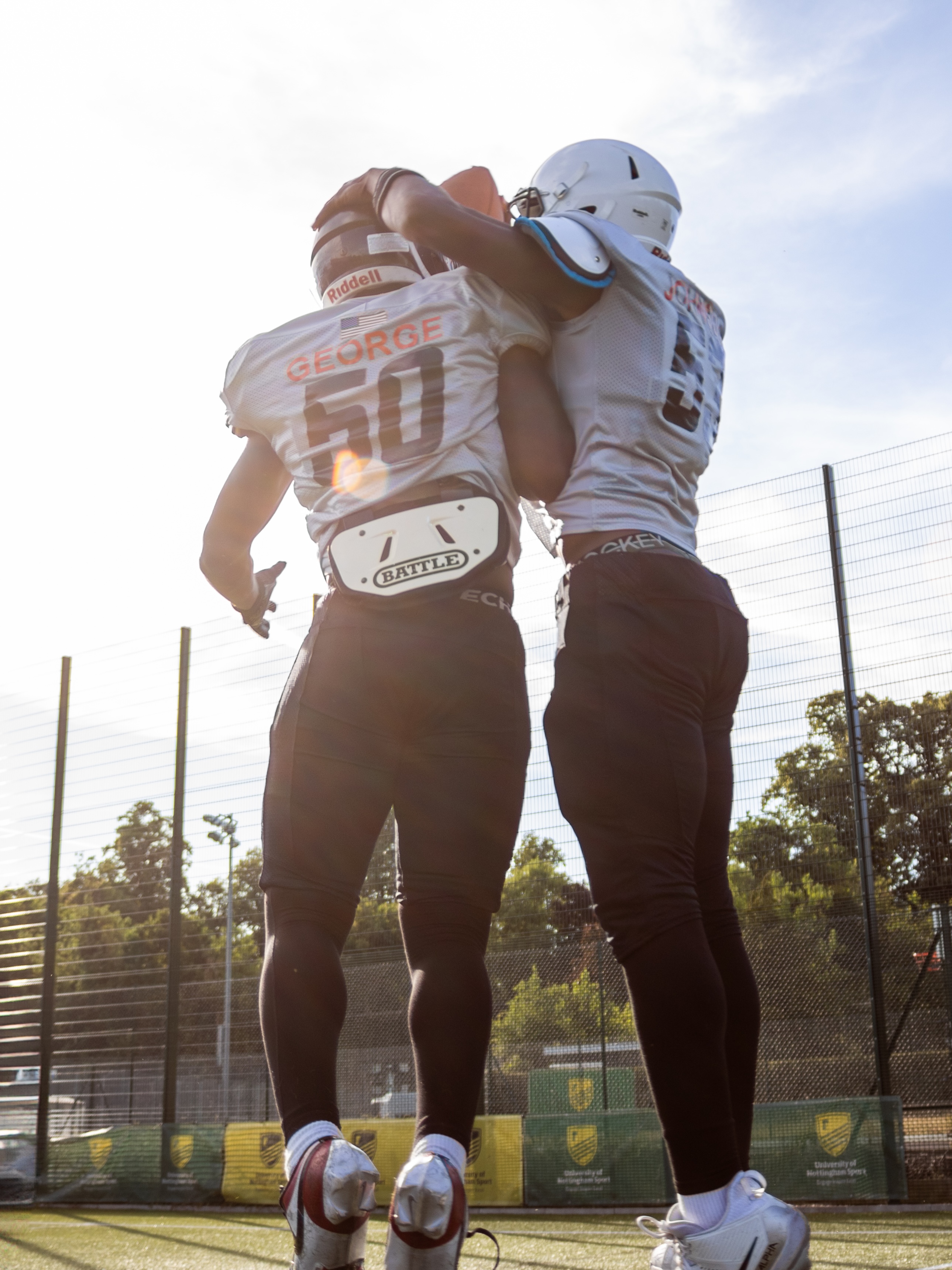 football player celebrating